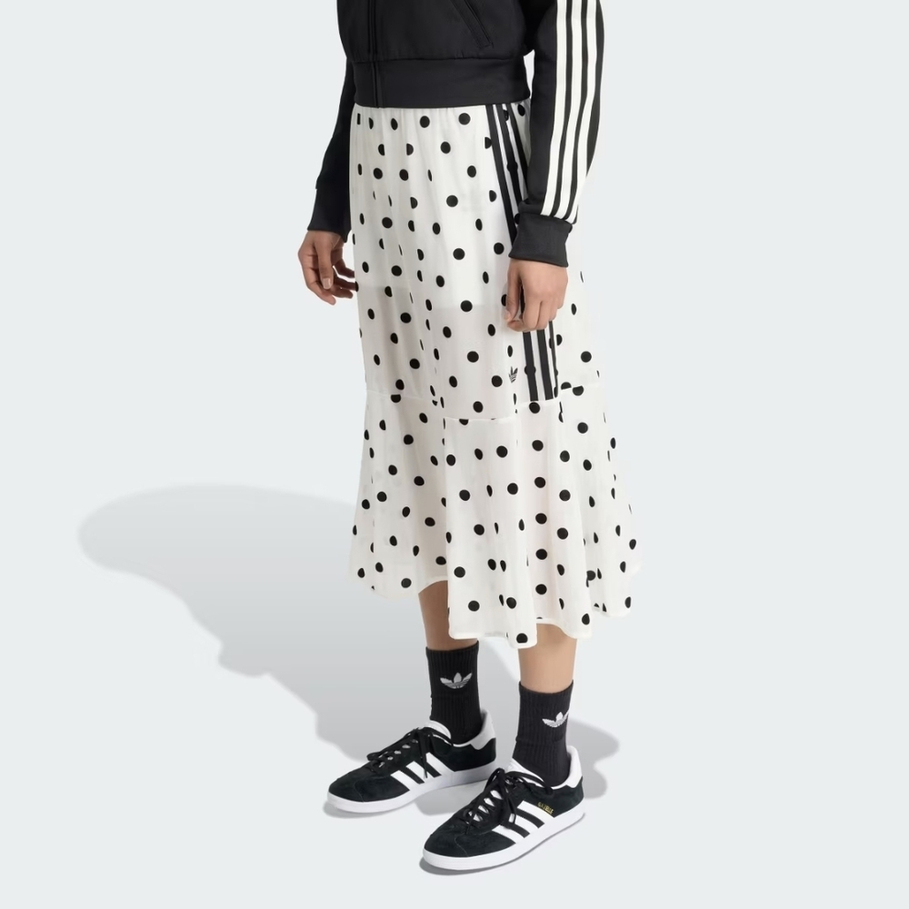 Adidas Women's Black and White Polka Dot Skirt